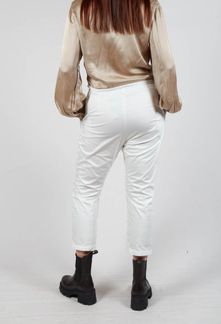 Silky Feel Cotton Trousers in Off White