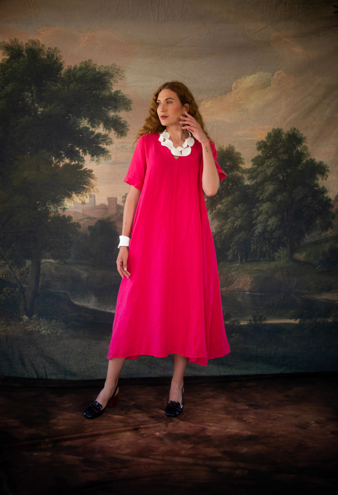 Zaris Dress in Laser Pink