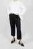 Trousers with Button at Waistband in Black