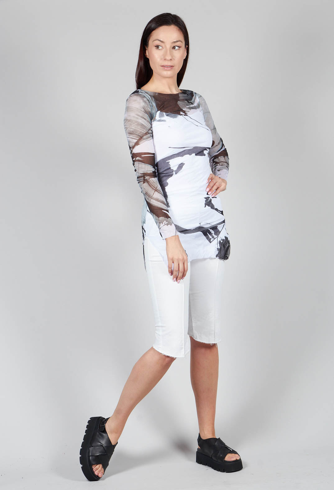 ORKO Top in Black White Colourful