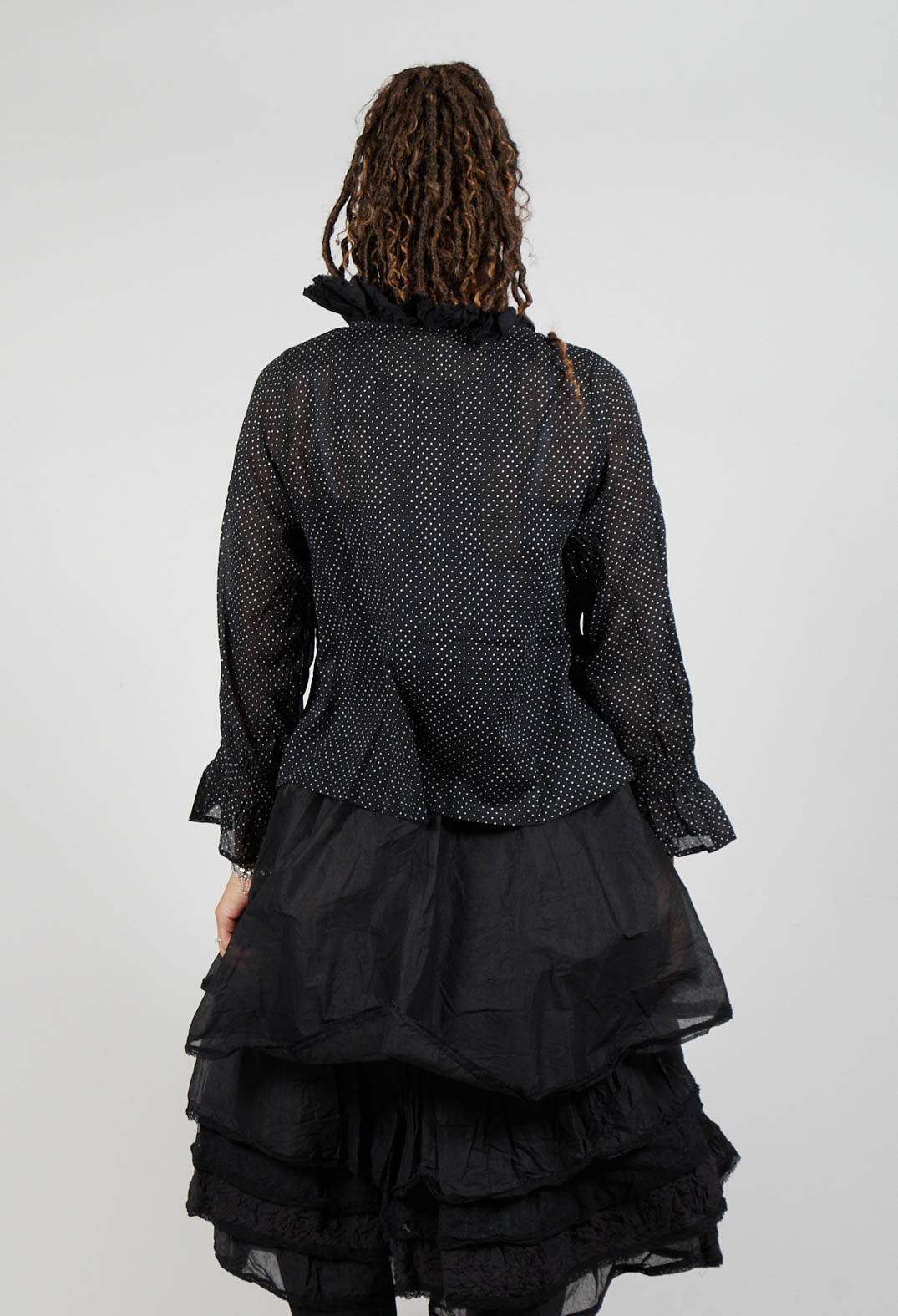 Oeillet Blouse in Voile Pois Noir