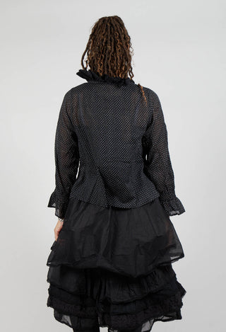 Oeillet Blouse in Voile Pois Noir