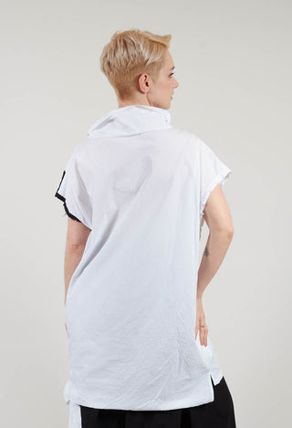 Okej Tunic in White with Black