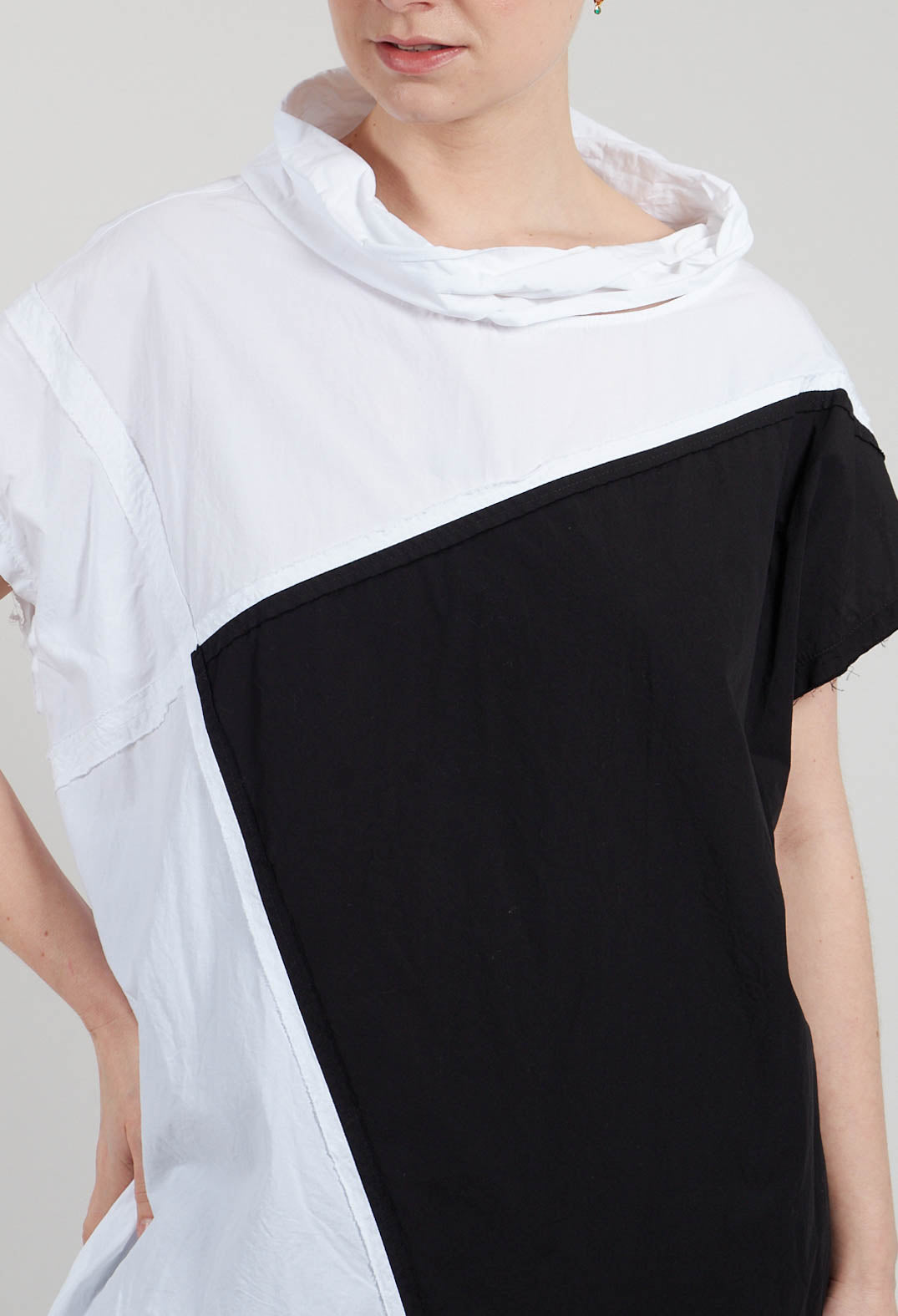 Okej Tunic in White with Black