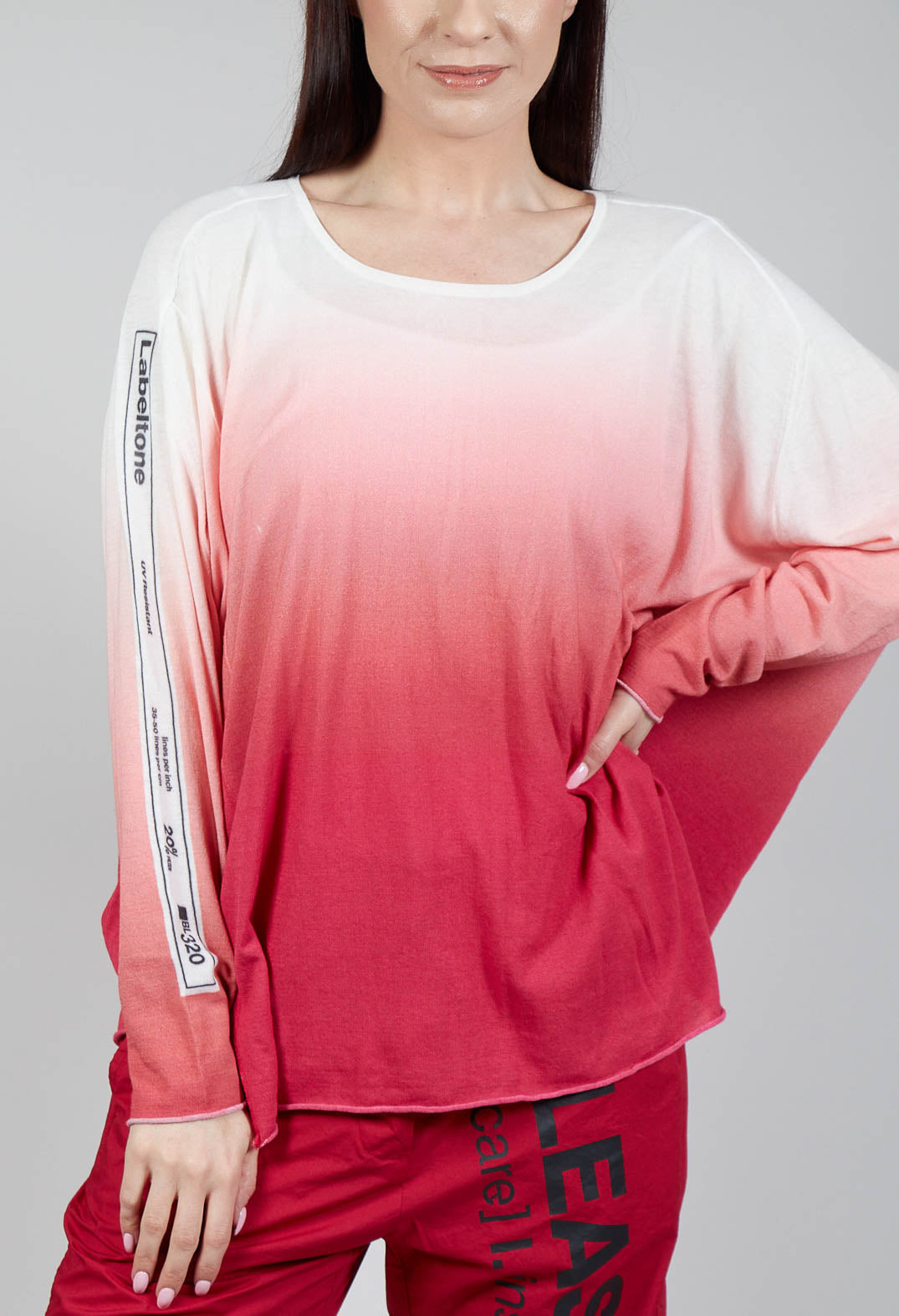 Ombre Knitted Top in Chili Print