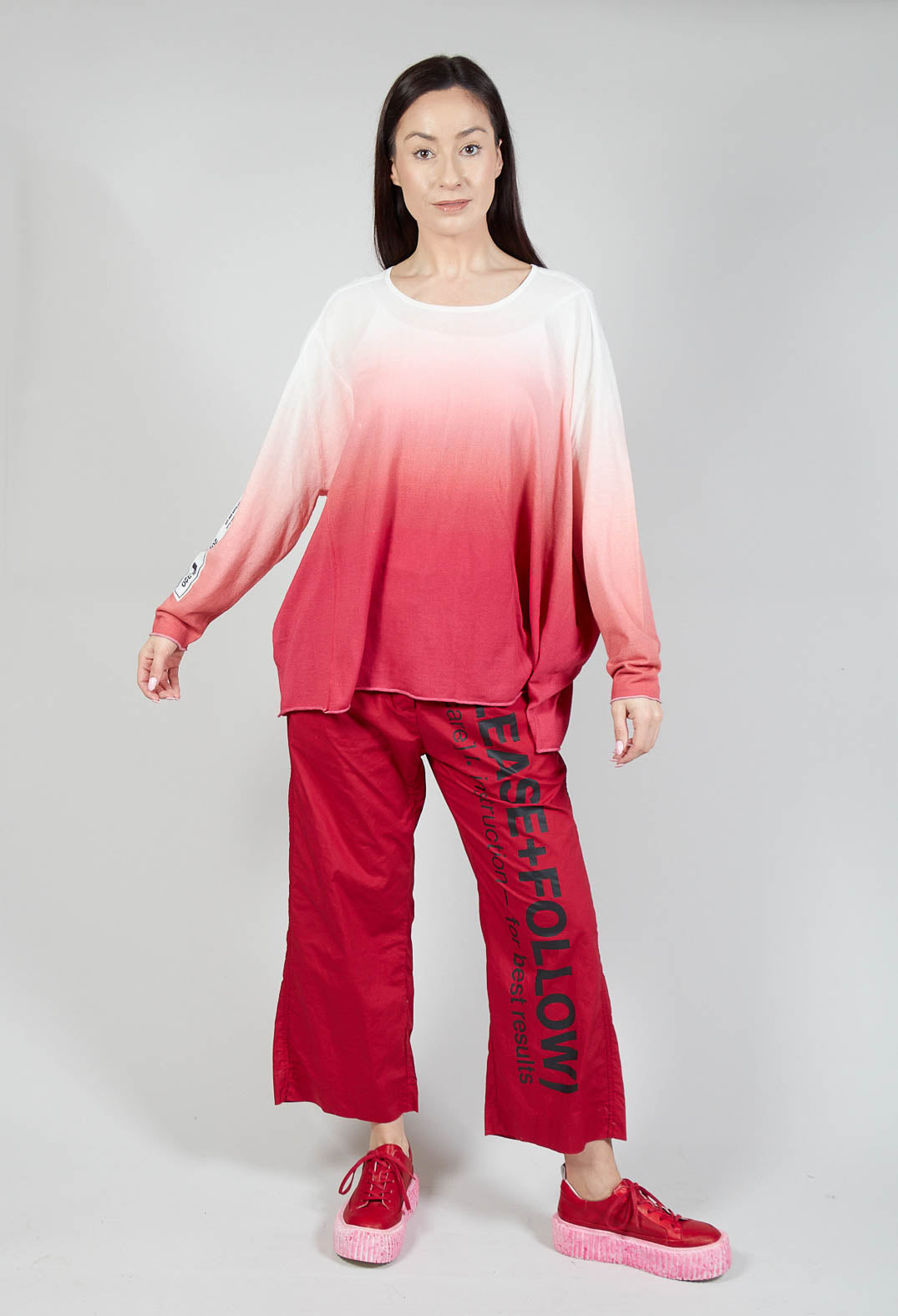Ombre Knitted Top in Chili Print