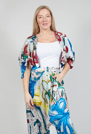 Open Blouse in Multicolour Bouquet