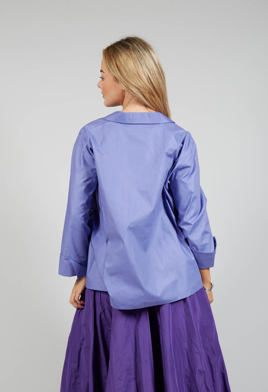 Open Collar Shirt in Purple