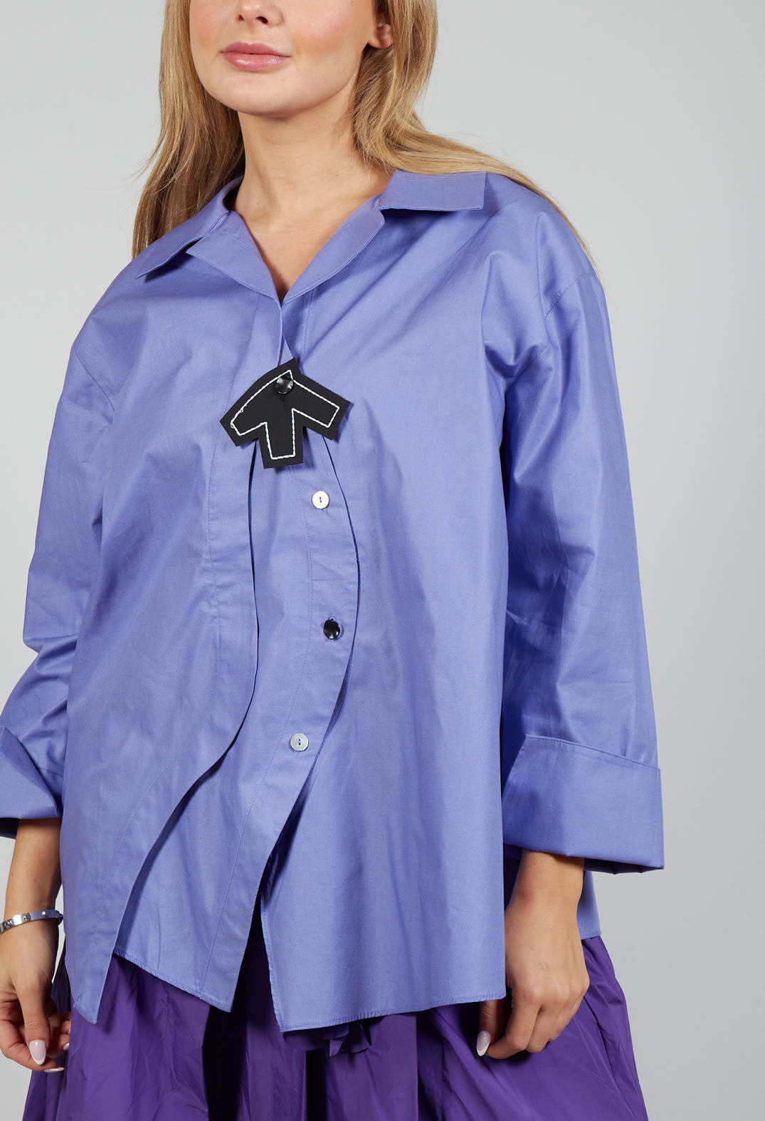 Open Collar Shirt in Purple