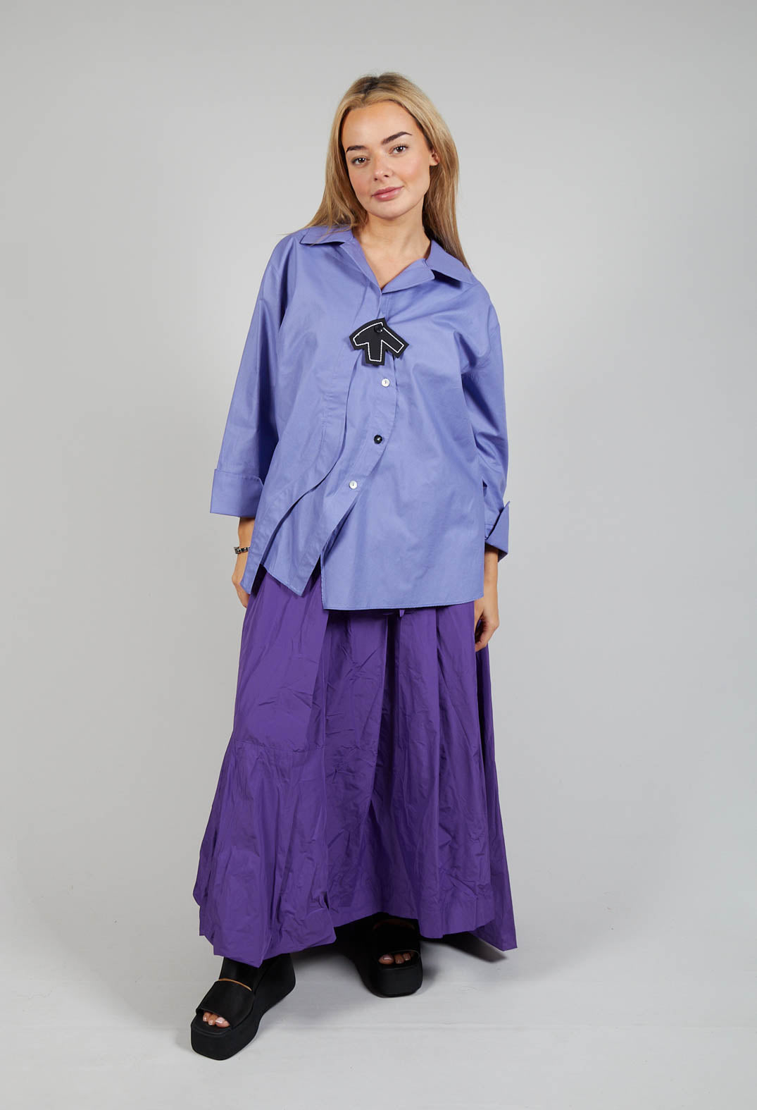 Open Collar Shirt in Purple