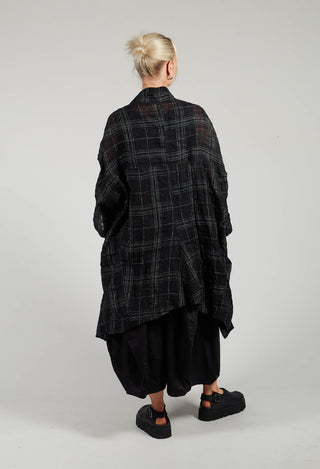 Open Jacket in Black Check