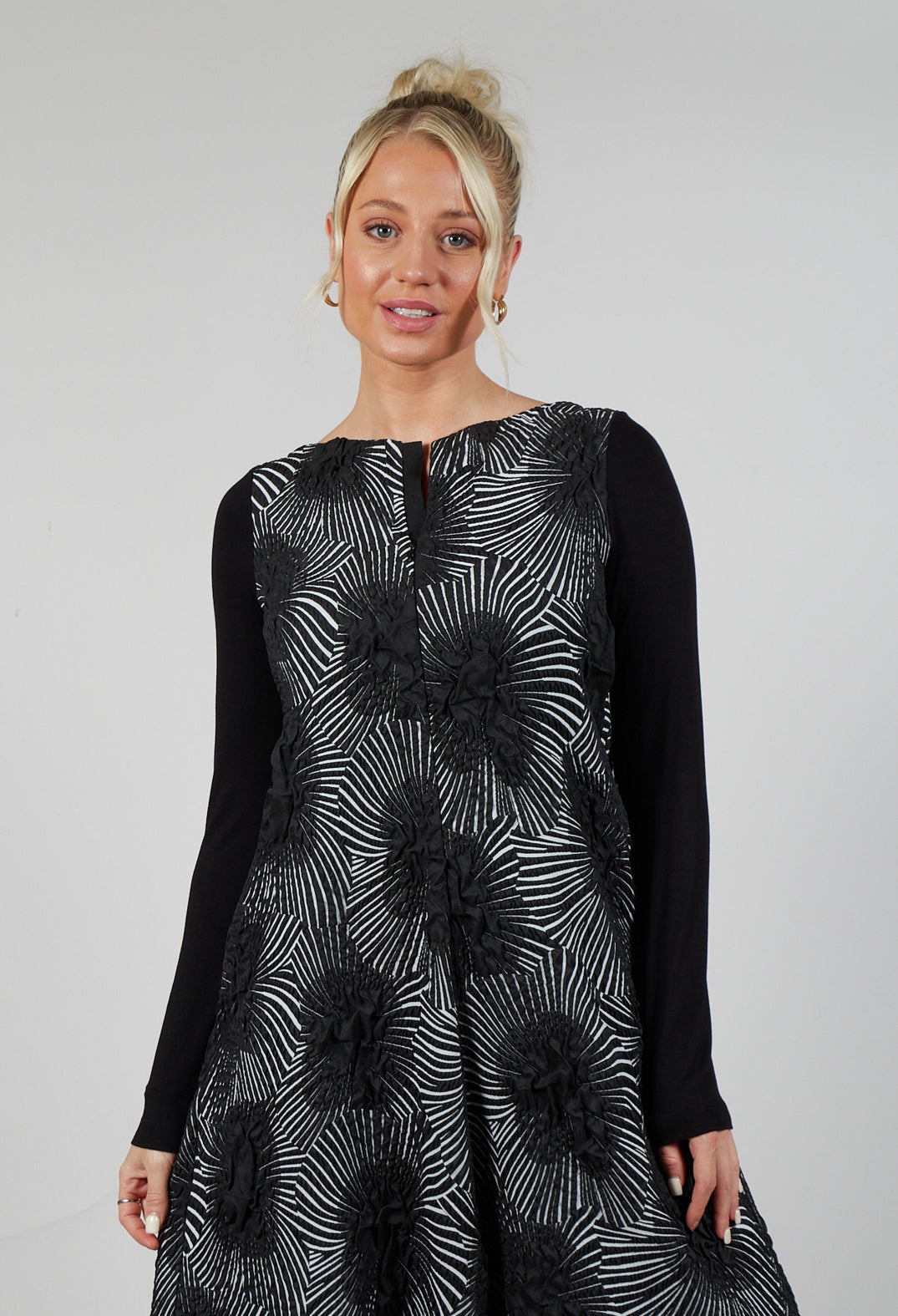 Overall Printed Jumpsuit in Black and White