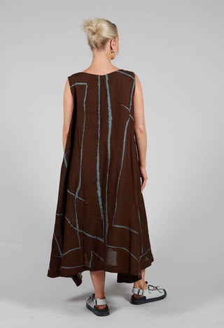 Oversized Dress in Brown Print