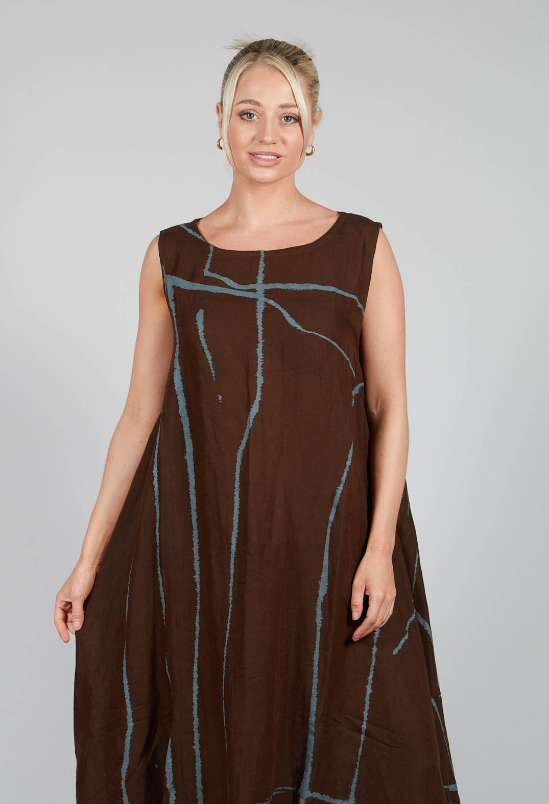 Oversized Dress in Brown Print