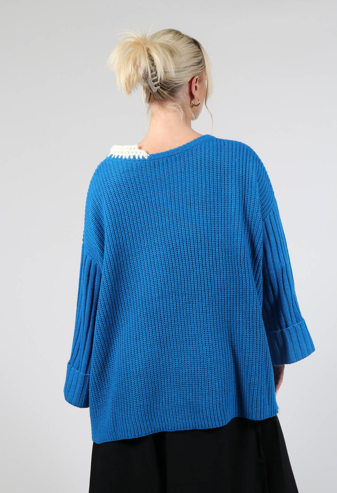 Oversized Knitted Jumper in Blue