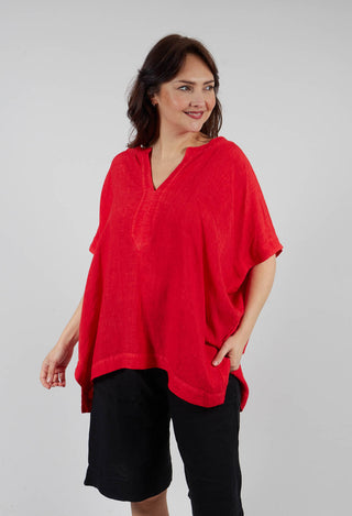 Oversized Kumiar Shirt in Bright Red