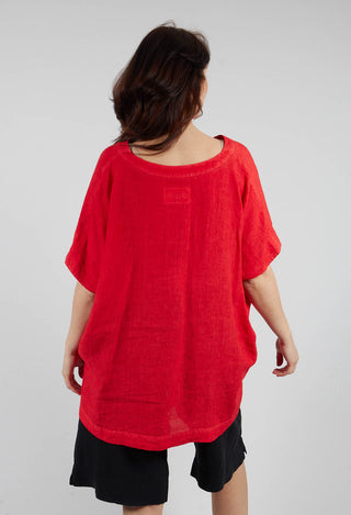 Oversized Kumiar Shirt in Bright Red