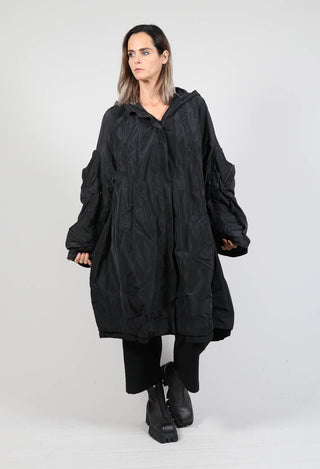 Oversized Parker Coat in Black