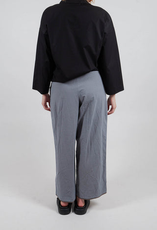 Wide Leg Trousers with Tie Waist in Vernil