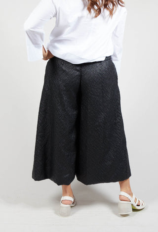 Textured Zip Up Culottes in Black