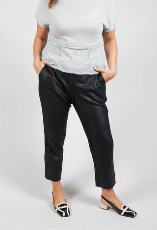 Textured Fitted Trouser in Black