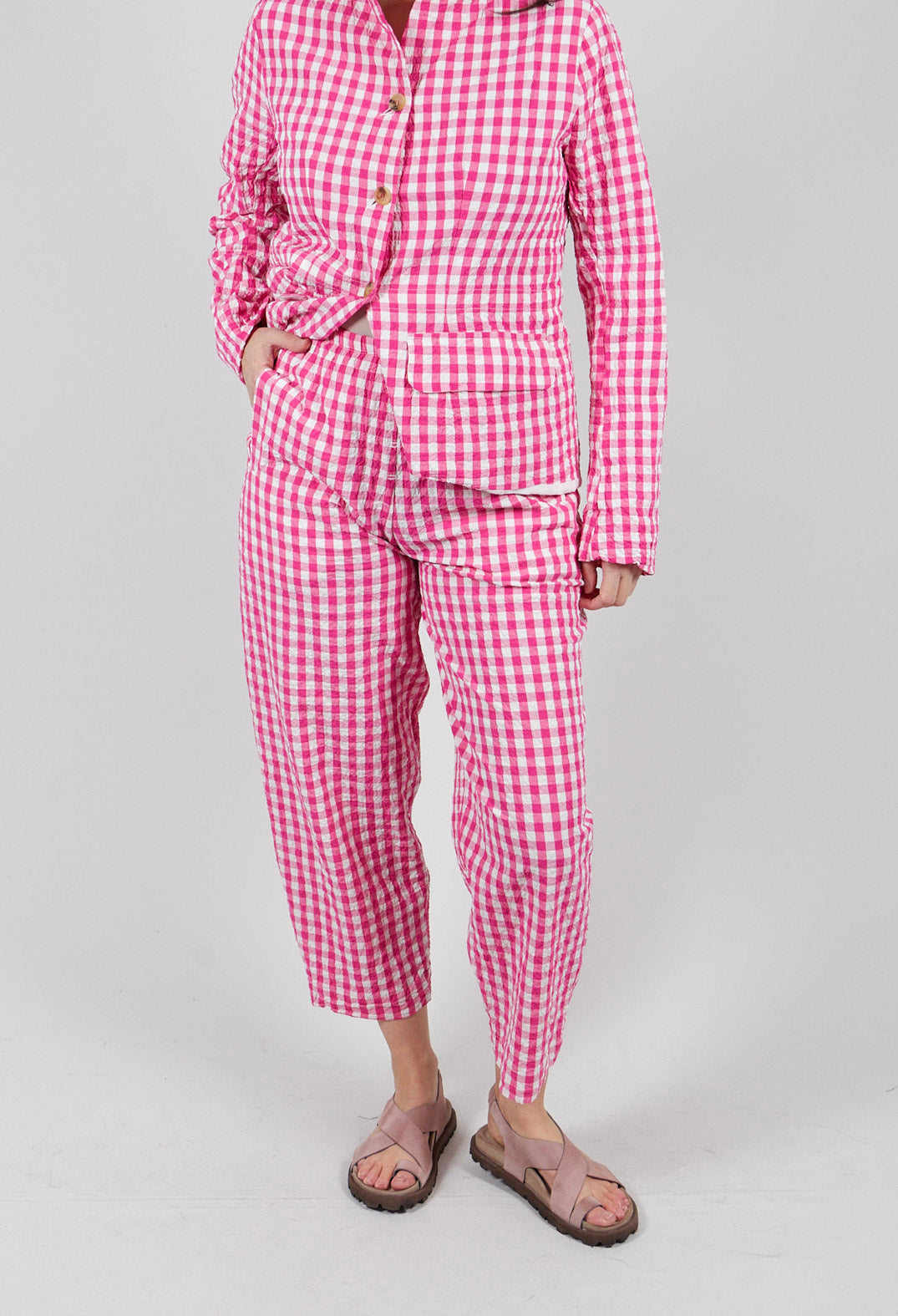 Paris Trousers in Azalea Check