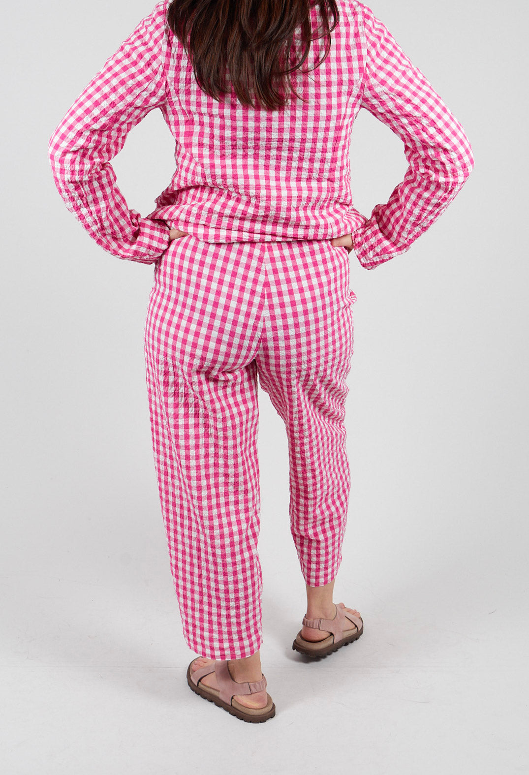 Paris Trousers in Azalea Check