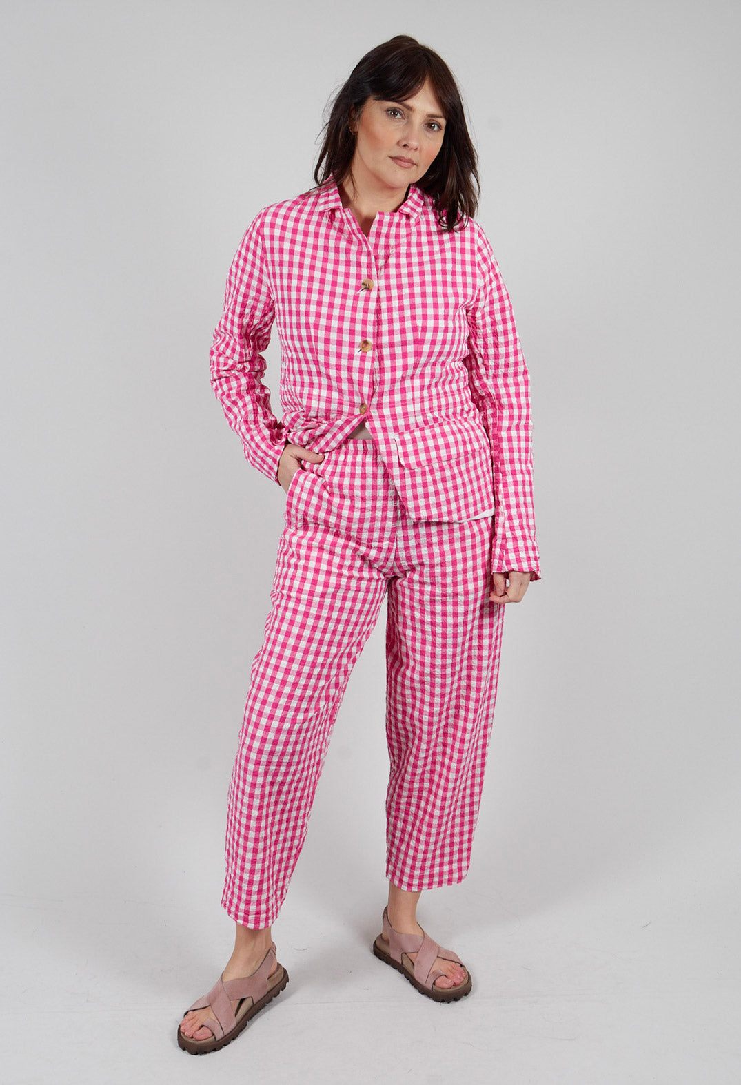 Paris Trousers in Azalea Check