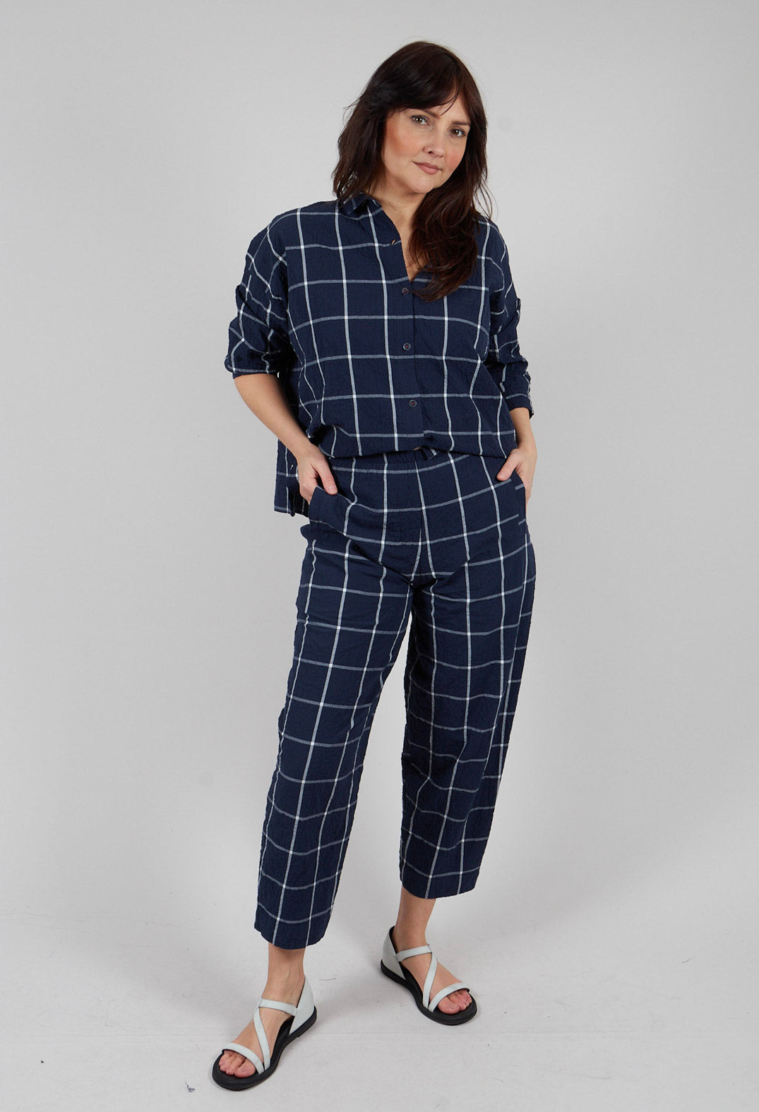 Paris Trousers in Navy Check