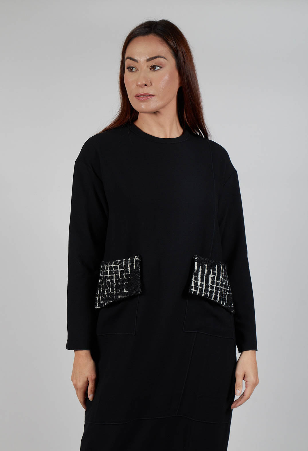 Patch Pocket Dress in Black