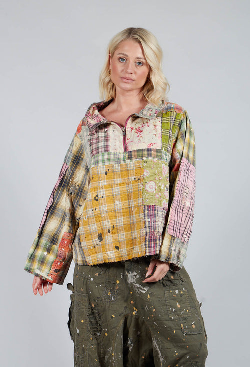 Patchwork Asher Pullover in Madras Rainbow