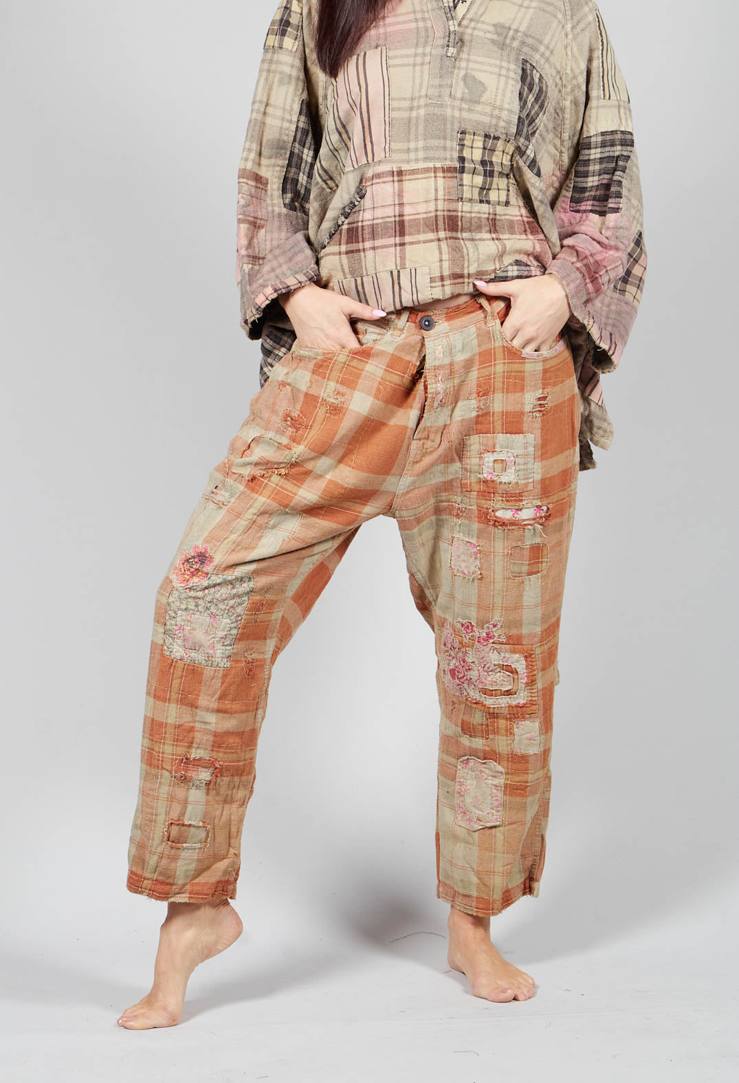 Patchwork Crossroads Pants in Carmel