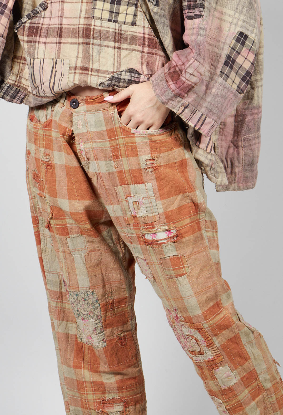 Patchwork Crossroads Pants in Carmel