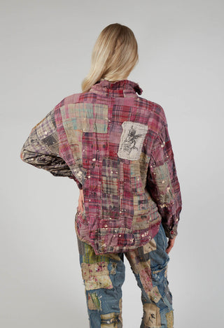 Patchwork Kelly Western Shirt in Madras Pink