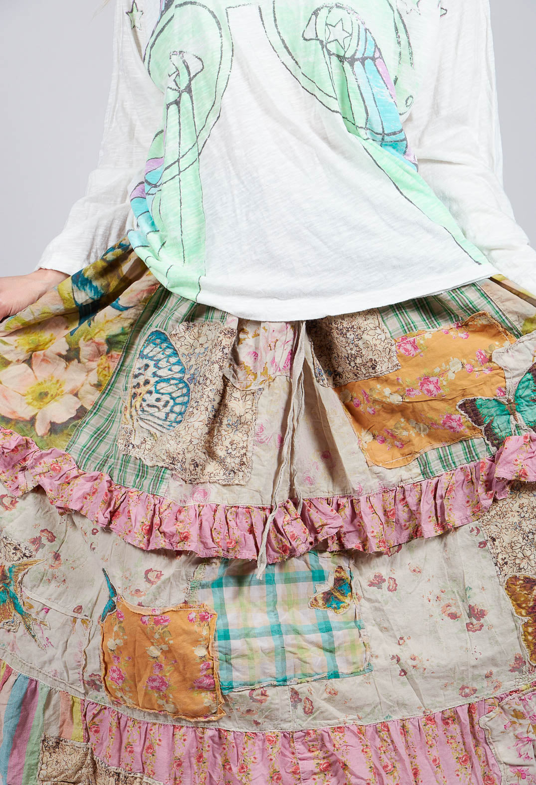 Patchwork Pixie Ruffle Skirt in Butterfly Collection