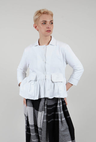Peplum Jacket in White