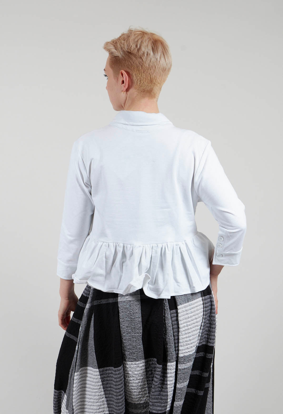 Peplum Jacket in White