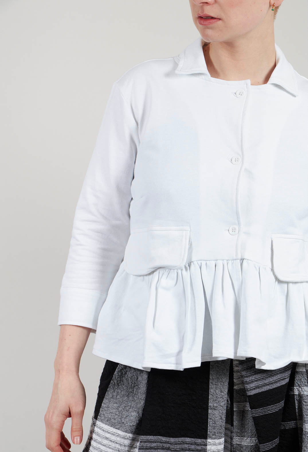 Peplum Jacket in White