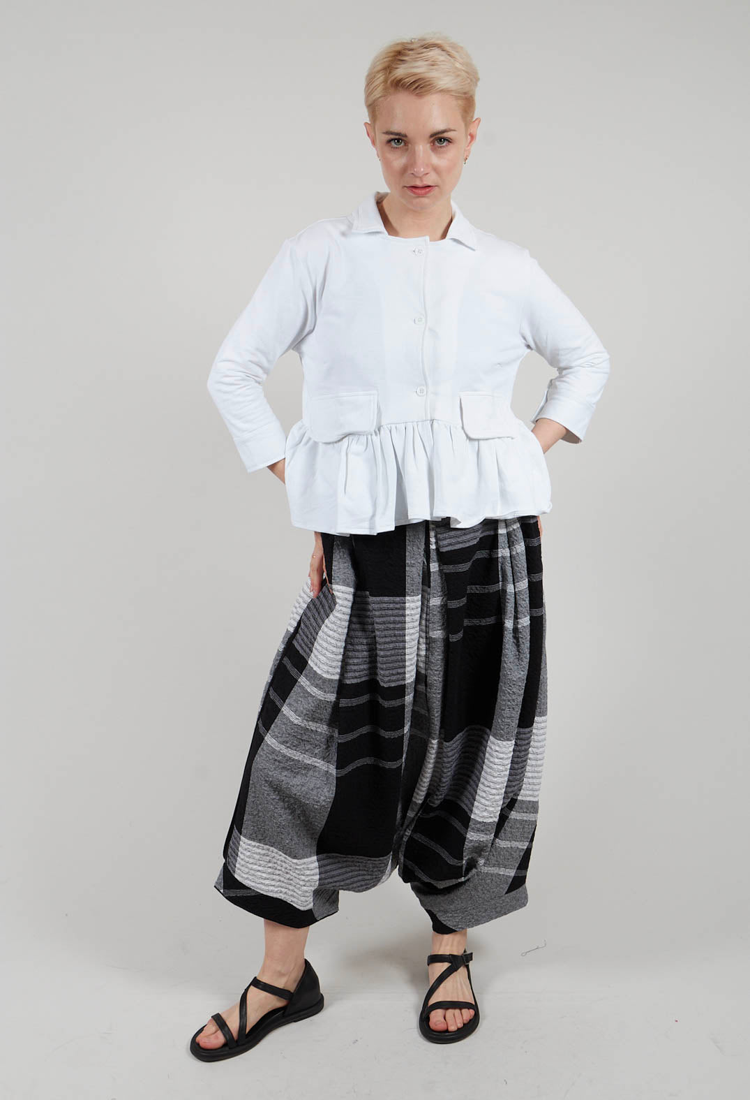 Peplum Jacket in White