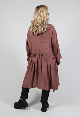 Peplum Shirt Dress in Rust Check