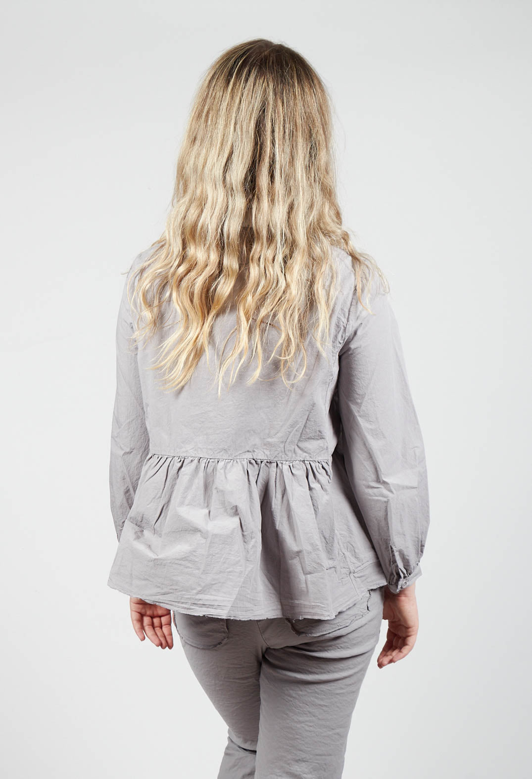 Peplum Style Shirt in Taupe