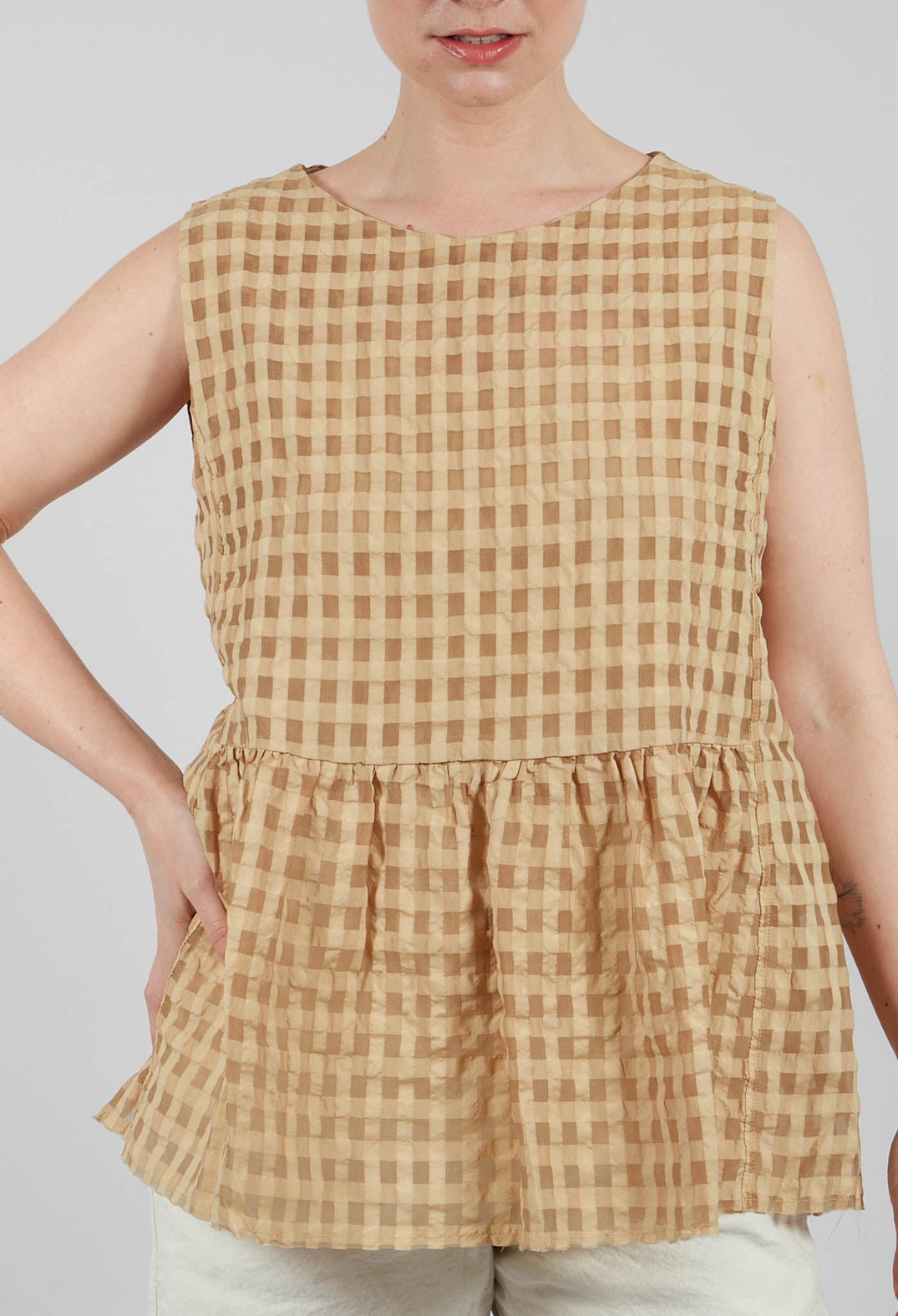 Peplum Vest Top in Juta