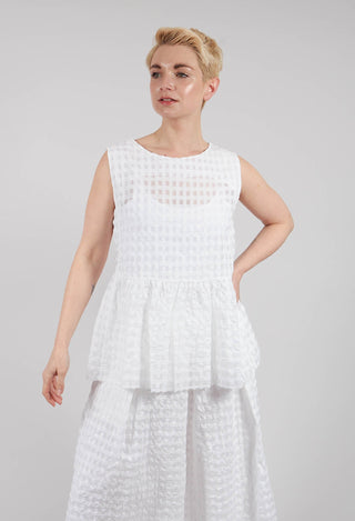 Peplum Vest Top in White