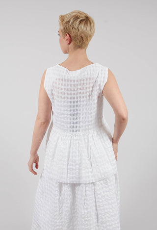 Peplum Vest Top in White