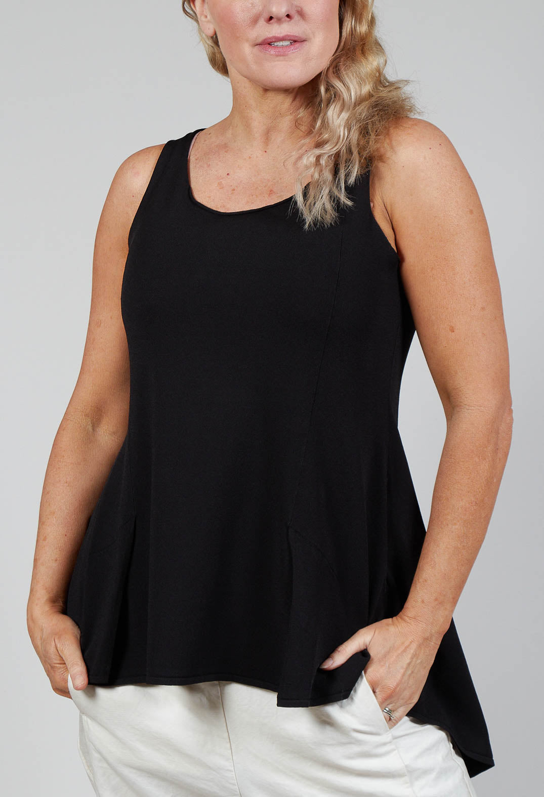 Peplum Vest in Black