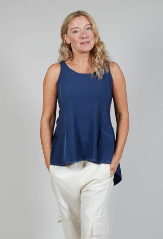 Peplum Vest in Enzian Cloud