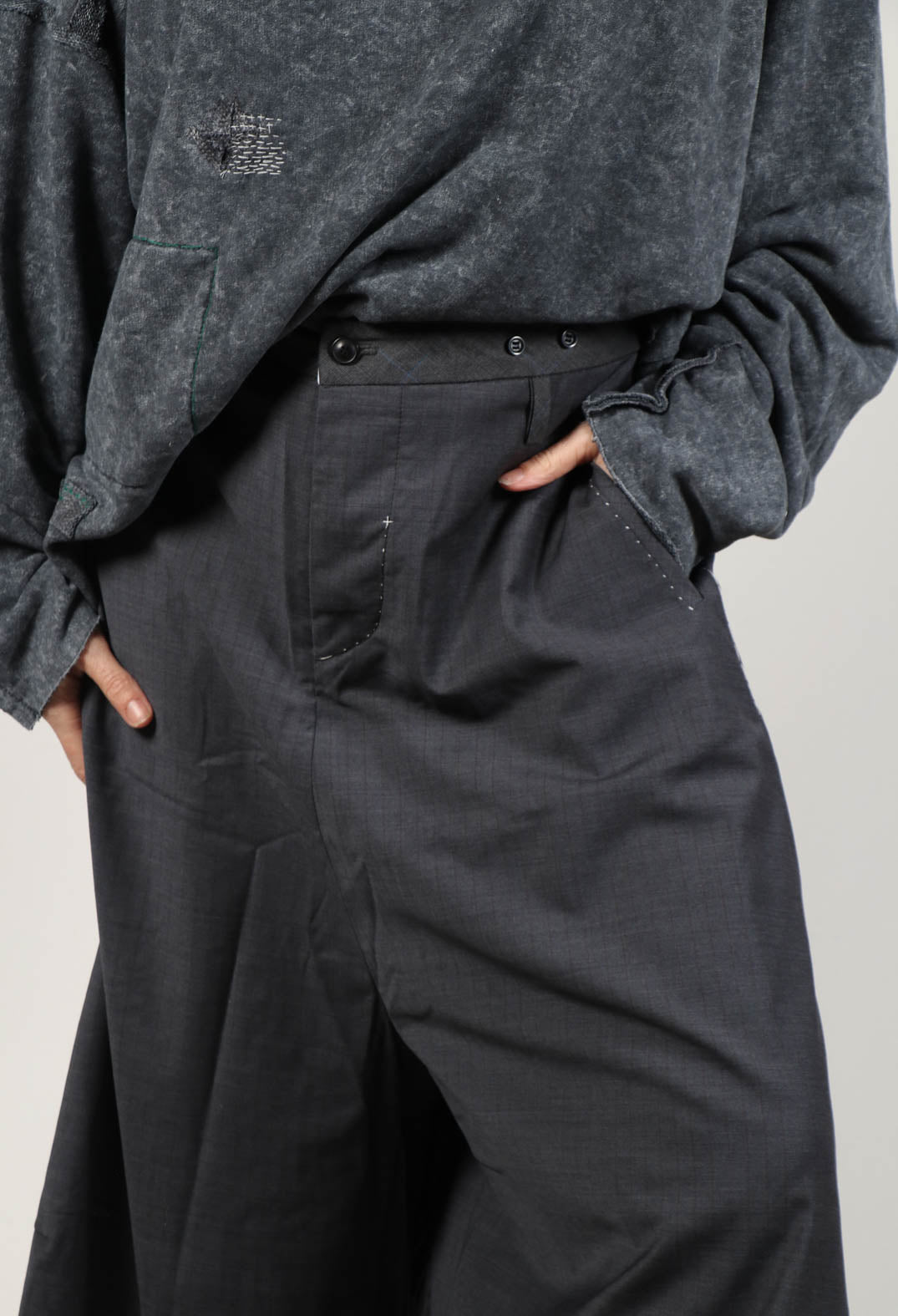 Pinstripe Culottes in Original Grey