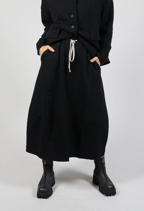 Pinstripe Skirt in Black