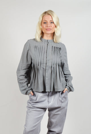 Pleat Shirt in Slate