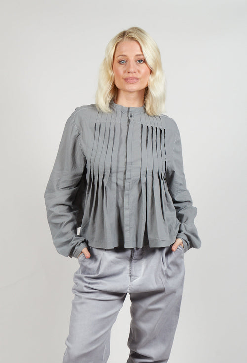 Pleat Shirt in Slate